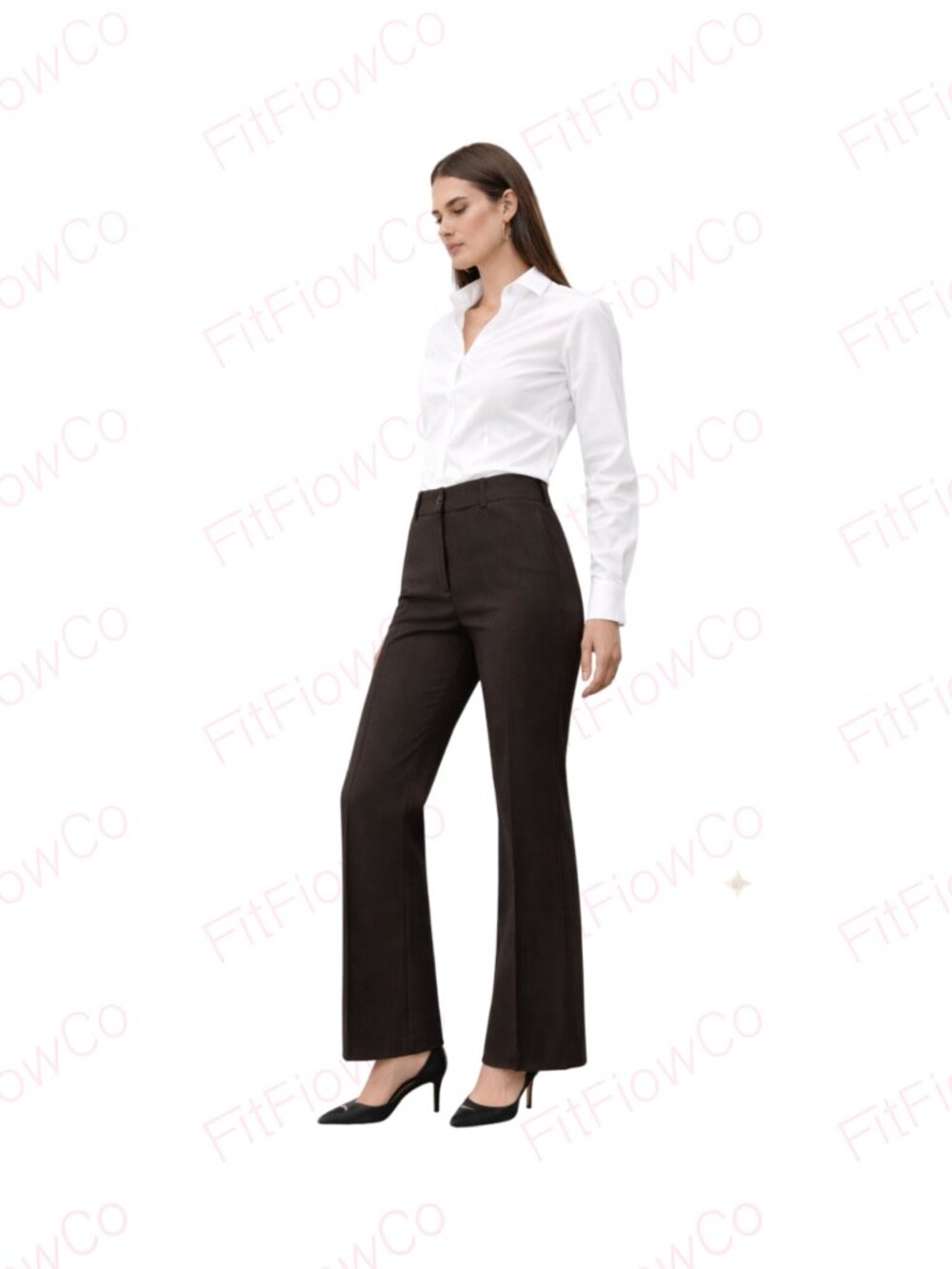 Elegant Fabrizio Gianni tailored trousers in a rich Espresso / Dark Brown tone. - Picture 1 of 5